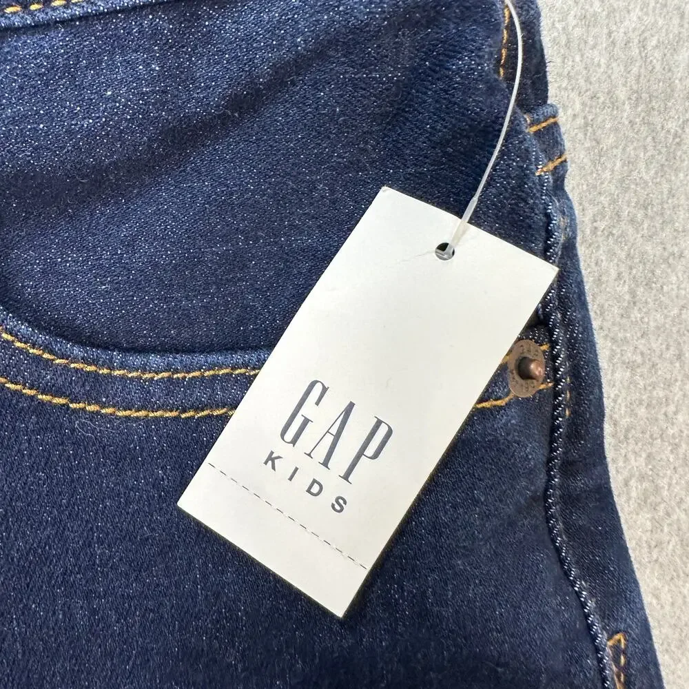 Gap Denim Kids Jeans Youth Boys 14 Regular Dark Wash Blue Straight Leg Zip Fly